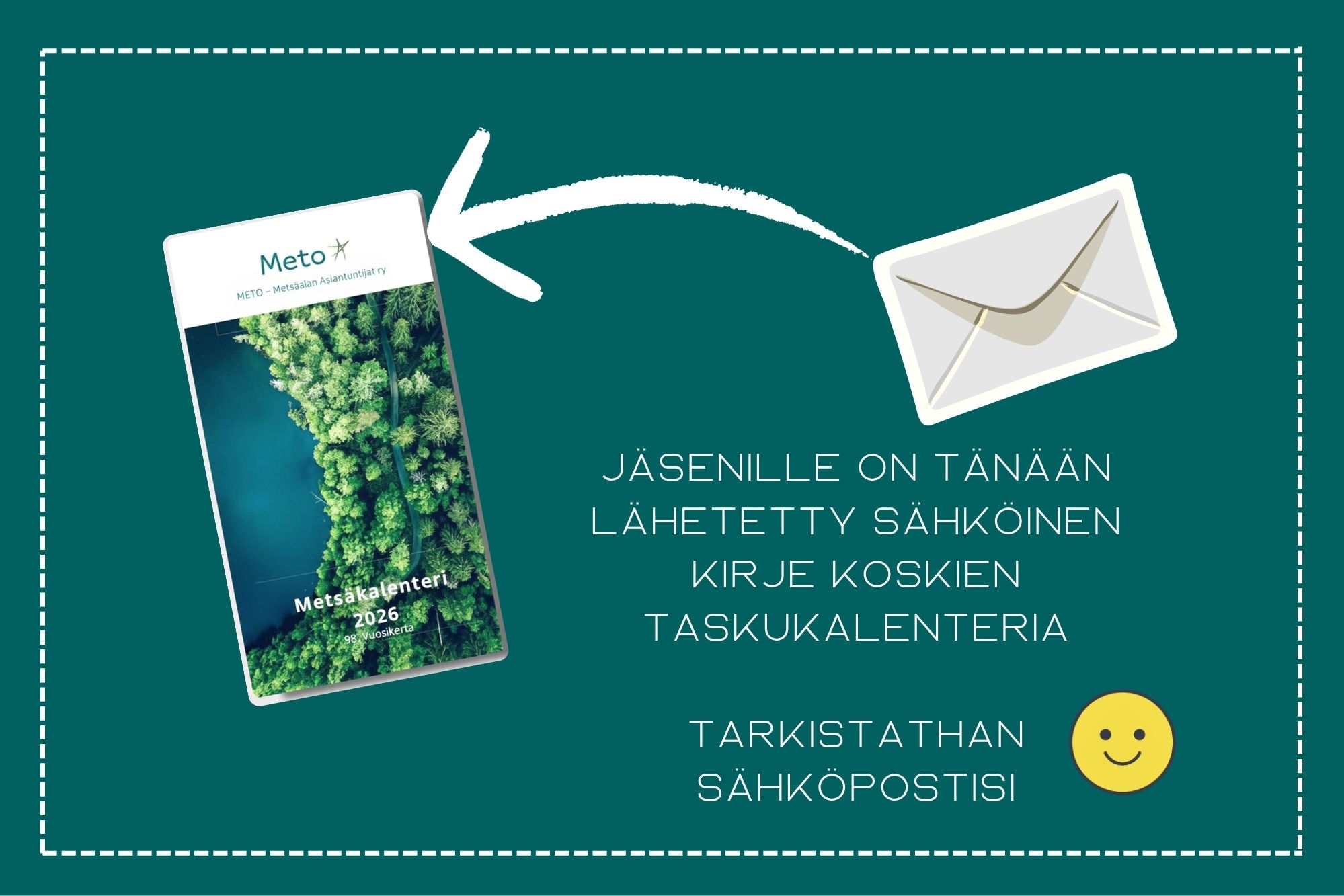Sähköinen kirje koskien taskukalenteria – muutos ei koske eläkeläisjäseniä